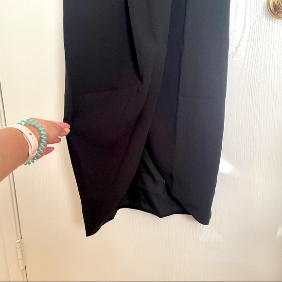 Dress the Population Ariel Racerback Faux Wrap Crepe Black Gown - Size X… - Picture 8 of 12